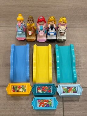 Little People Disney Princess Klip Klop Horses Set of 5 Cinderella,Belle,Ariel,